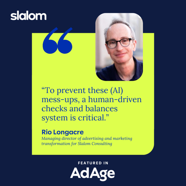 catherinetran26's tweet photo. In this recent AdAge article on preventing AI marketing mistakes, Rio Longacre, managing director of advertising and marketing transformation at Slalom, sheds light on the vital role of human oversight in AI implementation: https://t.co/eFvZrlW7rX https://t.co/jkFNmF3UBh https://t.co/nDEhpqUzEV
