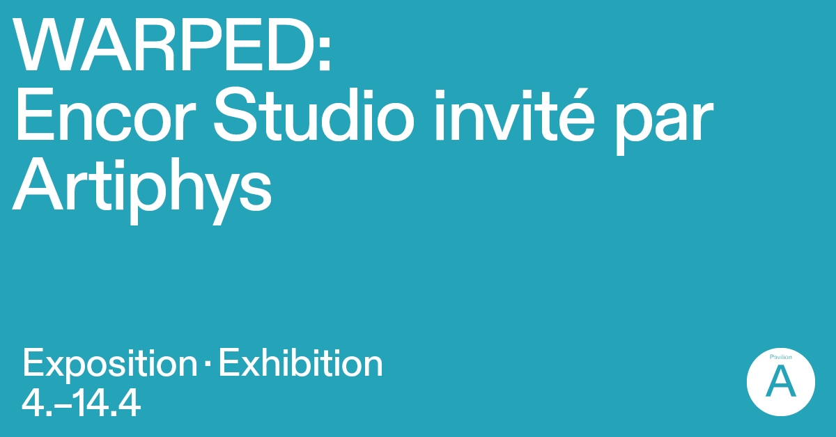 From 4 to 14.4 for the 32nd edition of Festival Artiphys, the Swiss collective Encor Studio will be taking over the Pavilion A of EPFL Pavilions to exhibit a collection of recent works in a series entitled 'WARPED'. > go.epfl.ch/Warped @EPFL_en @Artiphys #encorstudio #EPFL