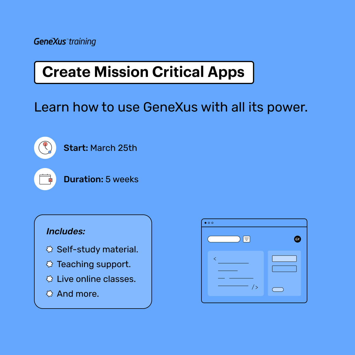 GeneXus's tweet image. GeneXus Advanced Lab | Sign up today. 📲💡
📆 Start: March 25
hubs.ly/Q02nm4MG0

Enhance your understanding of GeneXus logic to effectively utilize the platform for developing digital applications of any complexity, with minimal effort required.

#AdvancedLab #Development