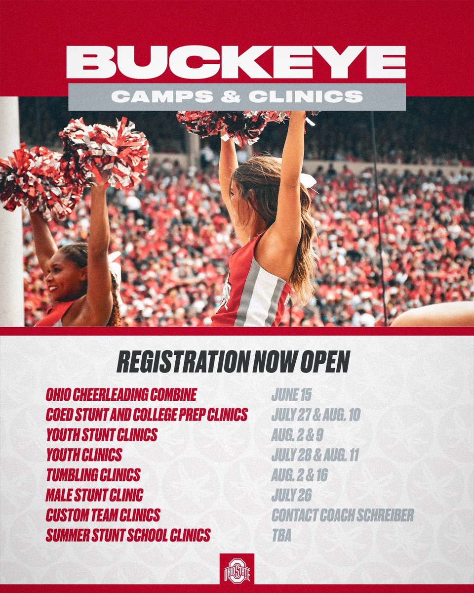 Summer clinic registration is now open! Details and registration: ohiostatebuckeyes.com/sports/2018/6/…