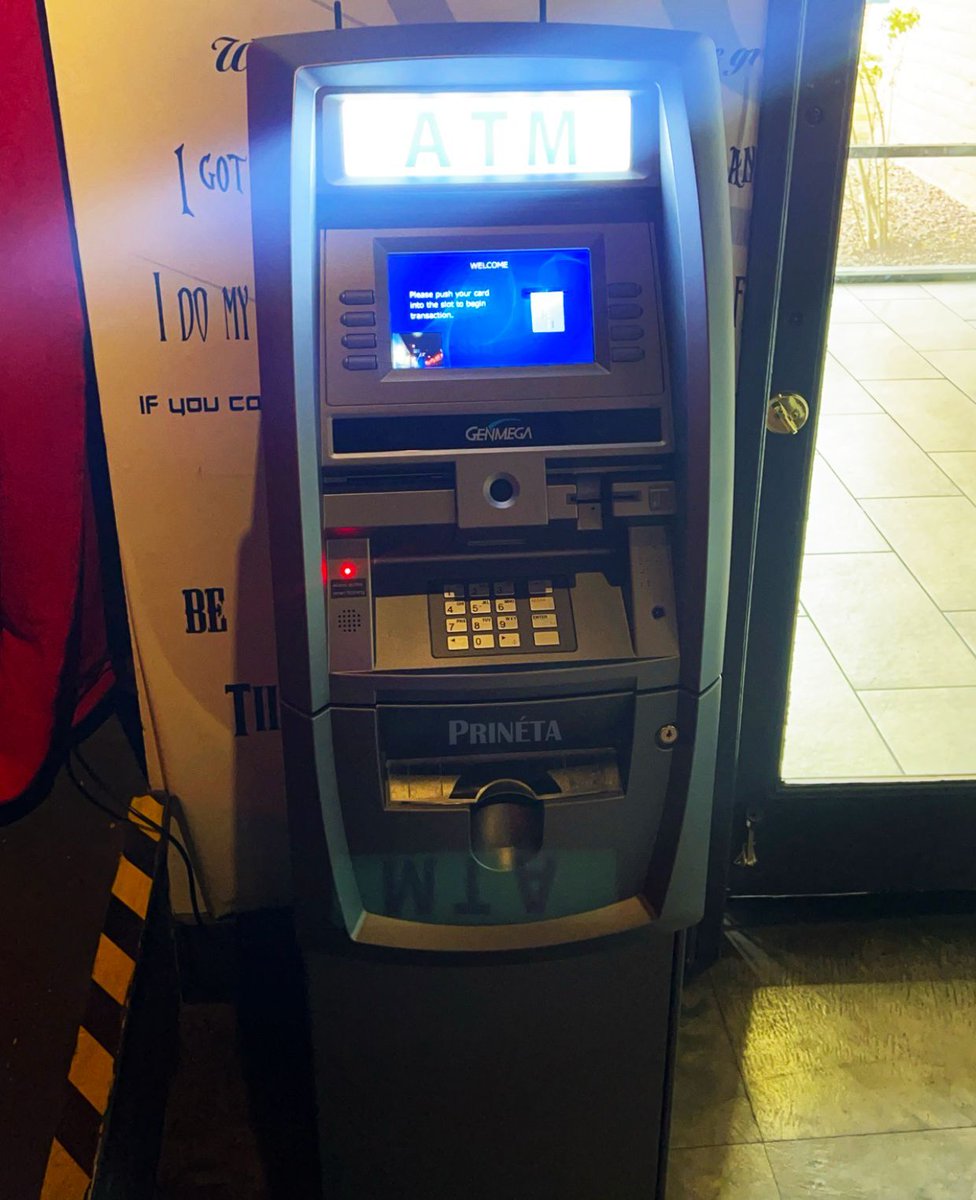 Prineta's tweet photo. New install at a bar &amp; grill in Tucson, Arizona! If you need ATM services of any sort in Arizona, don't hesitate  to call us! 800-951-9533

#ArizonaATM #GenMega2500 #ATMInstall #ATMCompany #TucsonATM #ATMArizona #GenMega #Prineta #PrinetaUSA #ATMProcessing #ATMVendor #ATMServices https://t.co/lNkXev0Jnm