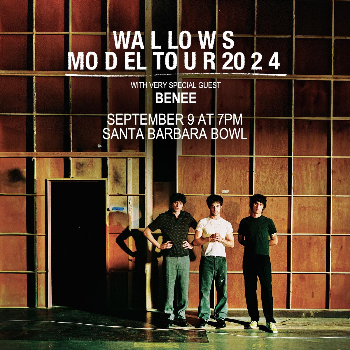 📣 New Show alert: @Wallowsmusic to @Sbbowl 9/9! Support: @BENEEmusic 🎟️ Tix on sale: 3/15 @ 10am 🎟️ Grab your tickets at the Bowl Box Office or on sbbowl.com 🎶 Bowl news & info: sbbowl.com #SantaBarbaraBowl #SBBowl #SBBowlSeason2024 #wallows