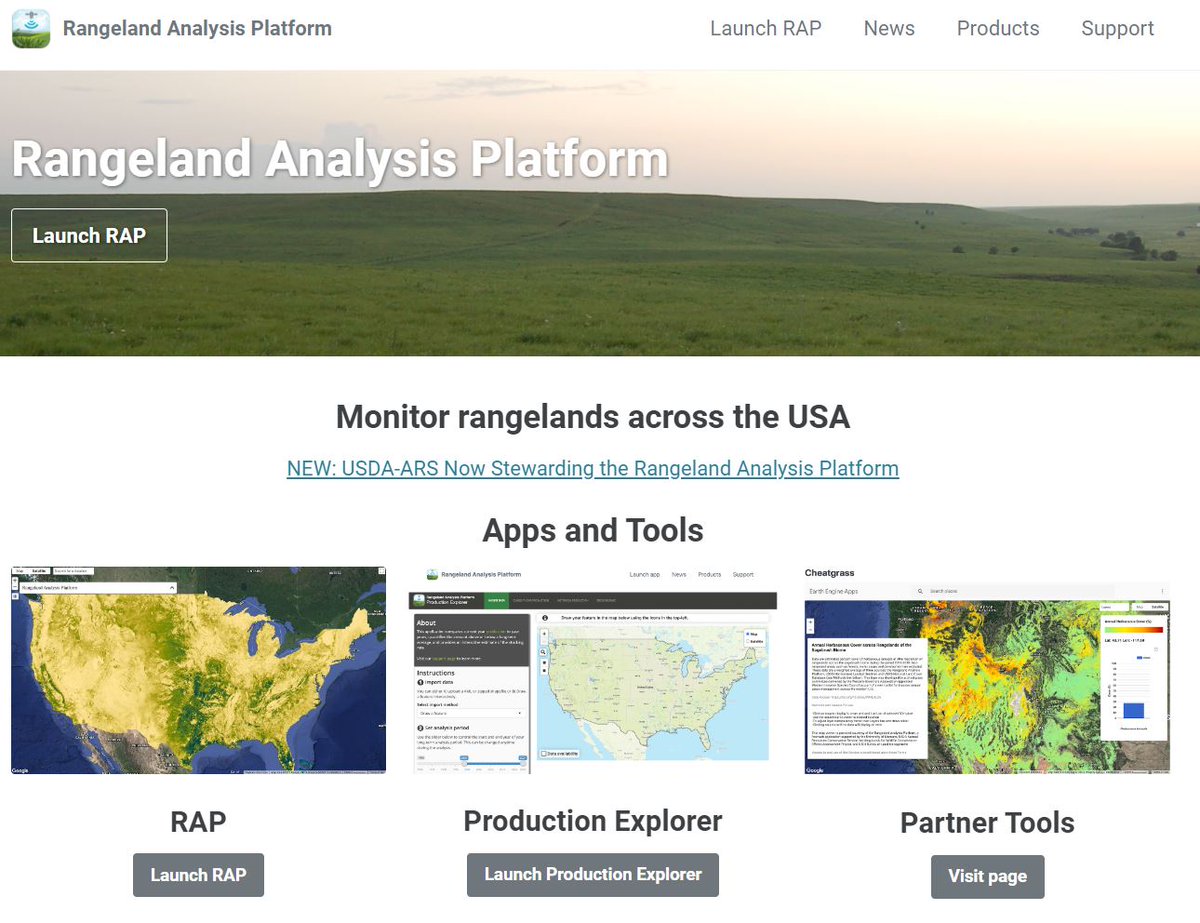 RAP (Rangeland Analysis Platform) released new map layers with data from 2023. Over the past year, 20K visitors have used over 30 years of data in the interactive mapping tool to support grazing, fire, invasive species, and drought management. rangelands.app