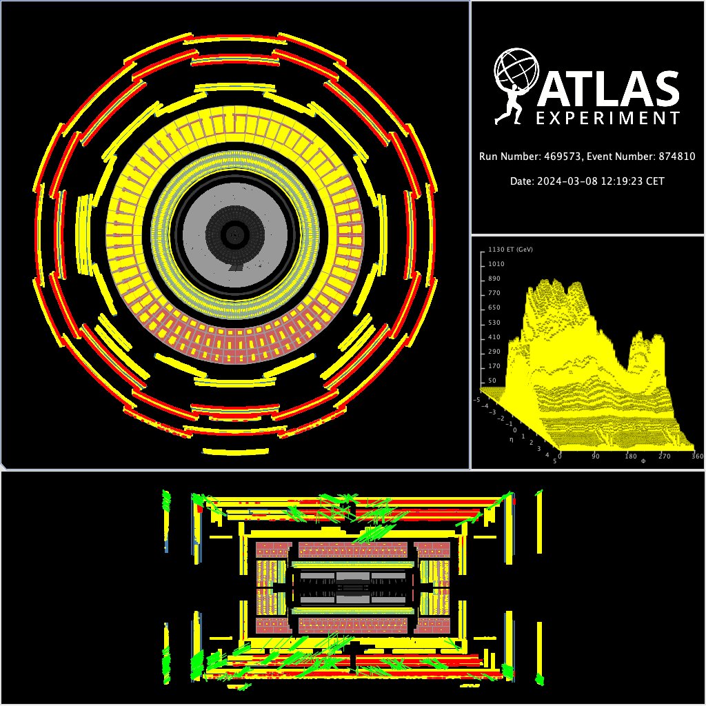 It's #BeamTime at the LHC! 🎆 Last Friday, the ATLAS Experiment at @CERN recorded its first beam-splashes of 2024. Using a single bunch of protons from the LHC, these tests shower the ATLAS experiment with particles, providing vital tests for its sub-detectors.