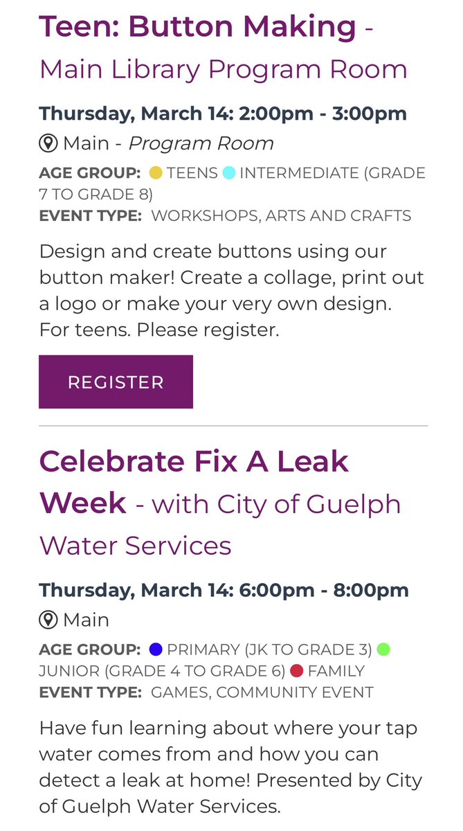 🌟 Happy March Break Guelph! 🌟 Discover loads of fun Downtown this week, including awesome programs for all ages at the Guelph Public Library 📚🧸

Here is their full event calendar: guelphpl.libnet.info/events?v=list&…

Wishing you a fantastic week with loved ones! 🎉
