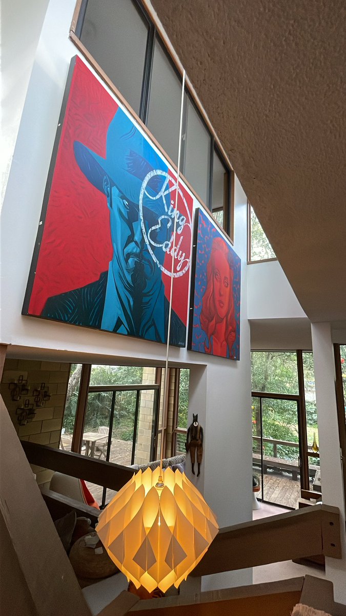 Two giant masterpieces by Dave Johnson hang in our home.