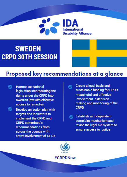 #CRPDNow‼️ Swedish #OPDs are asking for concrete ideas for harmonizing the CRPD focusing on #legislation, and access to justice, while looking for ways to actively involve OPDs in implementing and monitoring the #CRPD, ensuring sustainable funding. Follow us for live Tweets!