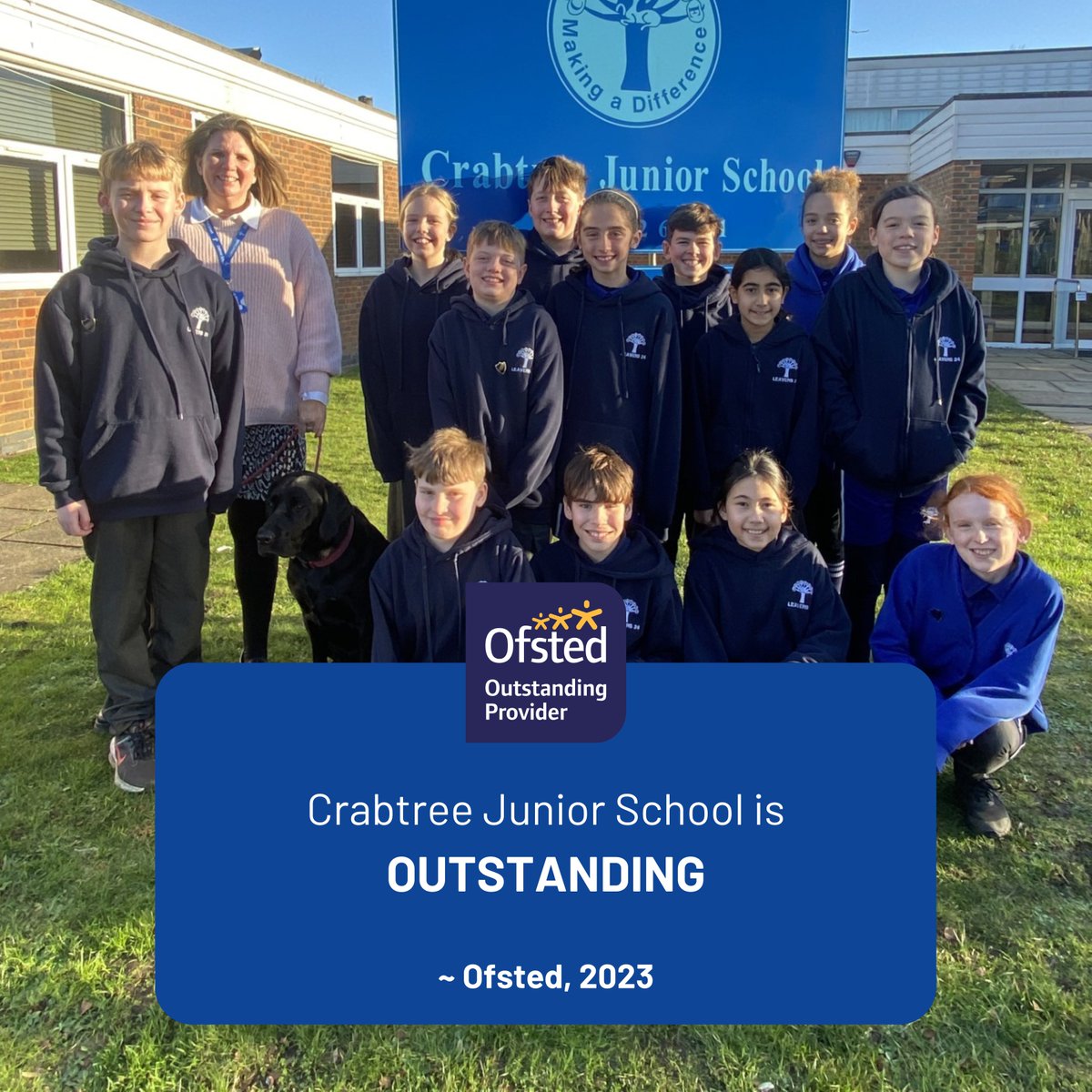 *Double Outstanding for ‘aspirational’ Crabtree* Congratulations to @CrabtreeInfant and @CrabtreeJnr who are celebrating a double success after they were both rated Outstanding in all areas by Ofsted. 🙌🙌 Read more: bit.ly/49SZuMc