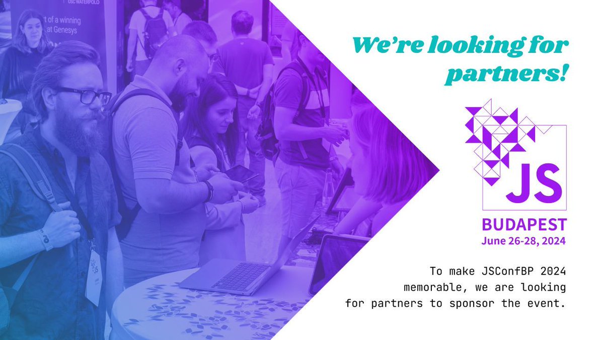 jsconfbp's tweet photo. 💰 We're seeking sponsors to ensure JSConf Budapest 2024 is amazing! Join us as a financial partner and let us organize an unforgettable experience together! ✨ #JSConfBP https://t.co/vESHpOGYvA