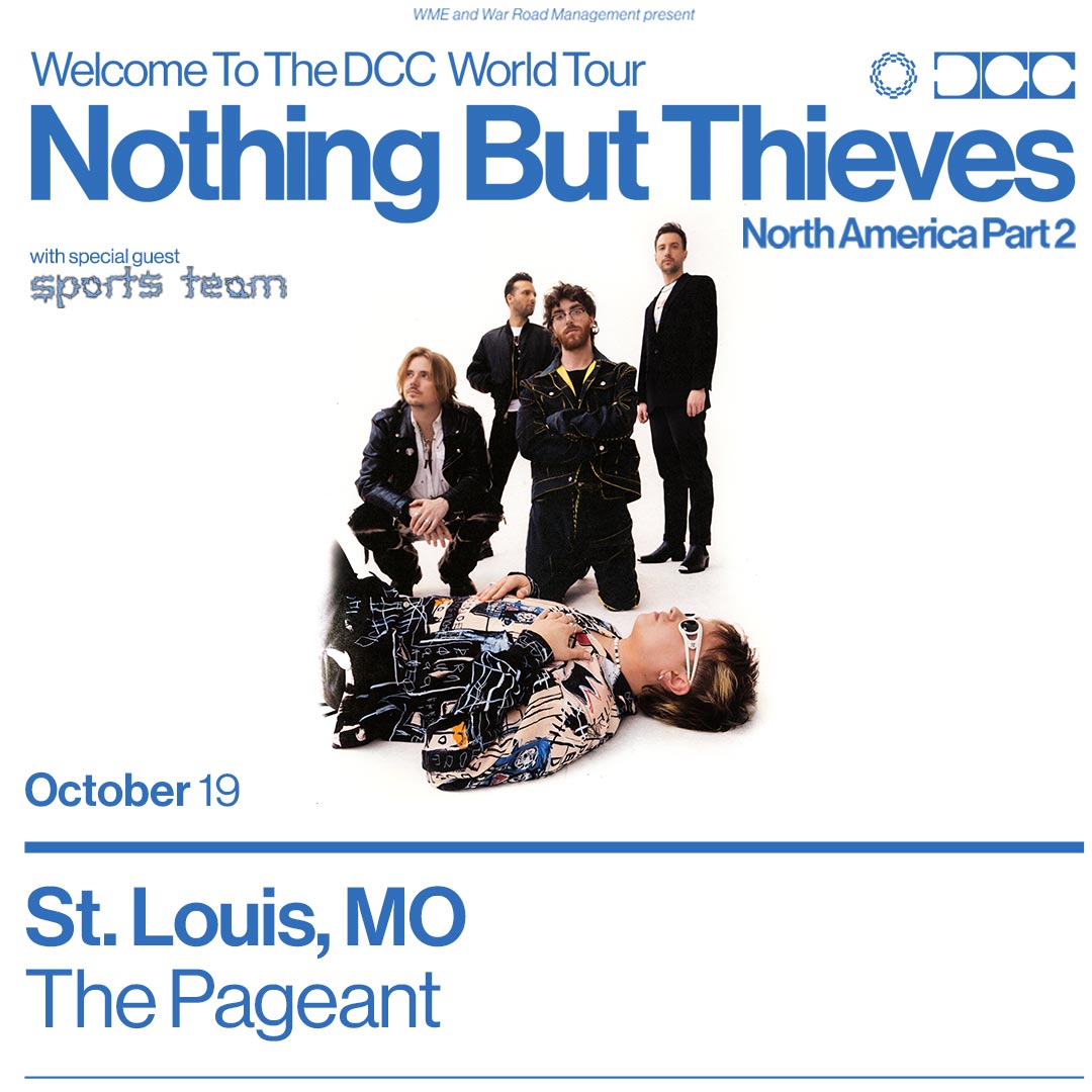 JUST ADDED: @NBThieves is hitting the stage of the The Pageant on the Welcome To The DCC Tour with special guest @SportsTeam_ ! Presales start Tuesday. Tickets on sale Friday, March 15 at 10AM local time. More info: ticketmaster.com/event/0600605B…