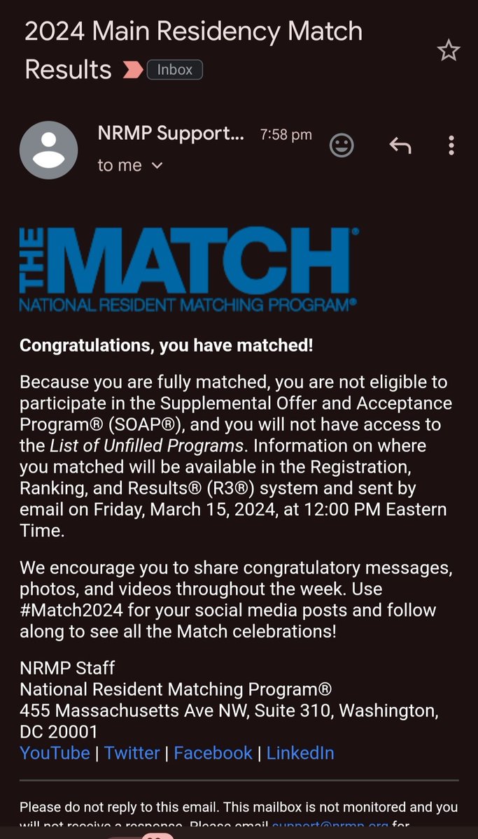 FahimaAkter123's tweet photo. Finally the long awaited result!

I matched!! 

#Match2024 @TheNRMP @ProjectImg @ERASinfo @IMG_MATCH @ECFMG_IMG https://t.co/oZiBmNKCD5