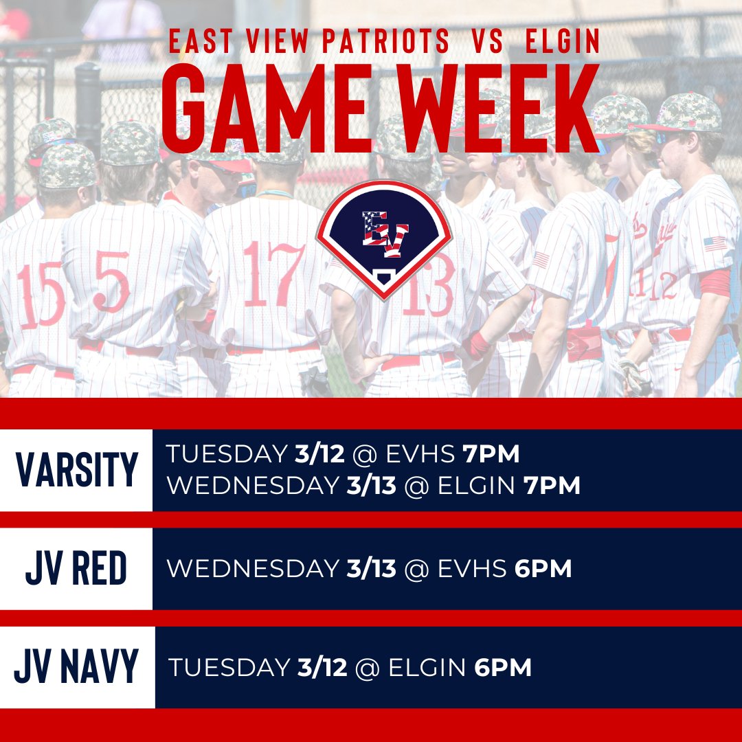 District games start this week!  LET'S GOOOOO!!!!  #evhspatriotbaseball #alwaysbeliEVe #onward