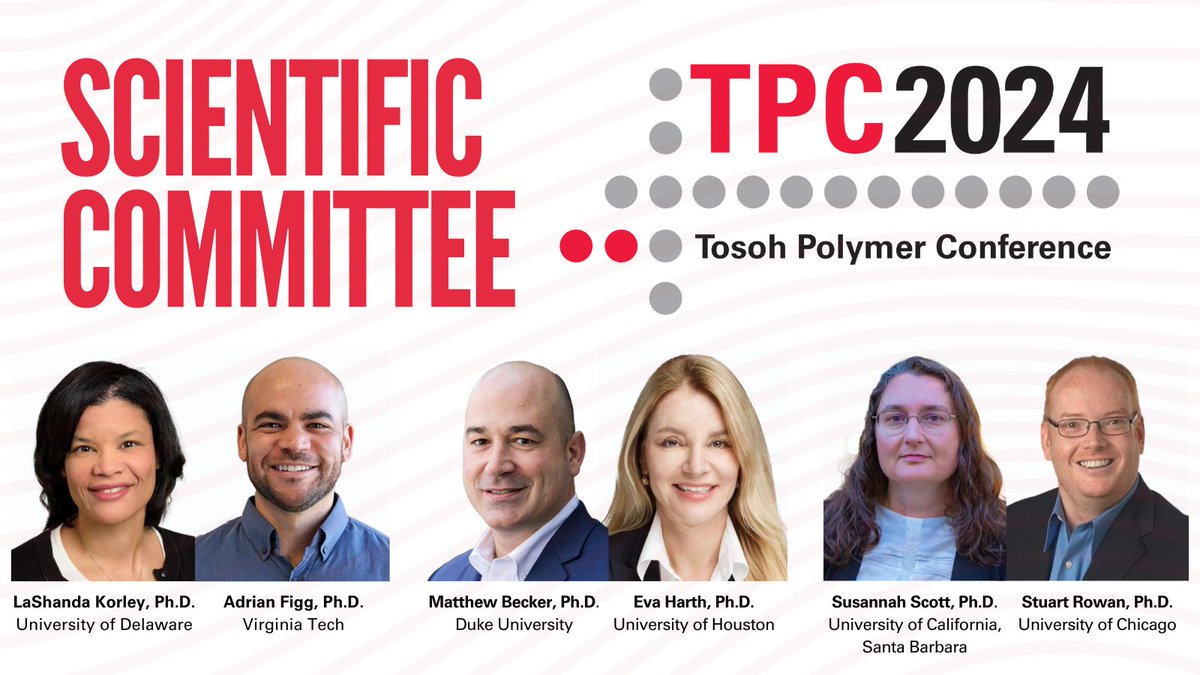 TosohBio's tweet image. Get ready to meet the exceptional #TPC2024 Scientific Committee, with co-chairs @drlkorley and @SEE_adrian_figg leading the way! Mark your calendar for June 11-12 in Raleigh, NC, as we bring together industry leaders in #PolymerScience.

Full agenda here: bit.ly/4a8e4z2