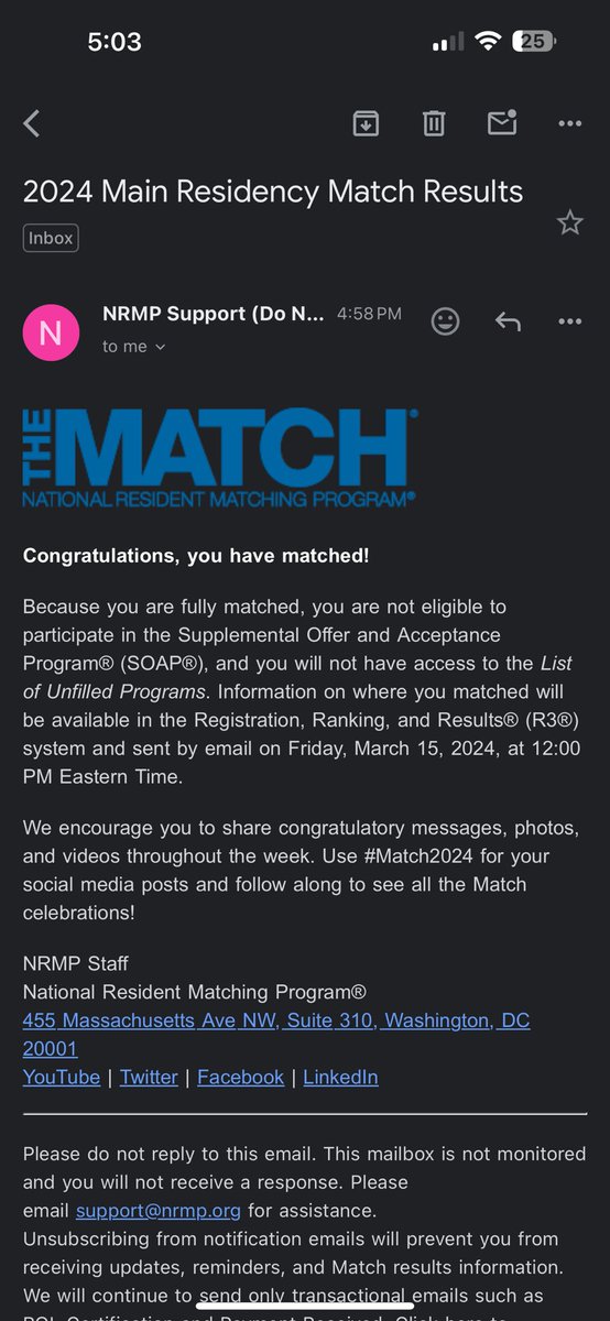 الحمد لله الذي بنعمته تتم الصالحات.

I have matched to my dream specialty  (Psychiatry)

My family friends and mentors who believed in me deserve all the credit!

I am speechless and the feeling is surreal!