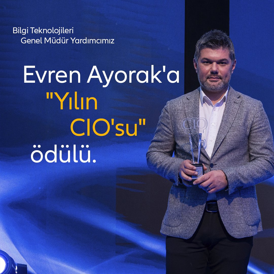 Konu teknoloji ve inovasyonsa her zaman önde şirketlerden biriydik çünkü doğru liderlerle yürüdük. O liderlerimizden Bilgi Teknolojileri Genel Müdür Yardımcımız Evren Ayorak ise 'Future of CIO Summit & Awards 2024'ten 'Yılın CIO'su' ödülüne layık görüldü. Tebrikler Evren Ayorak.