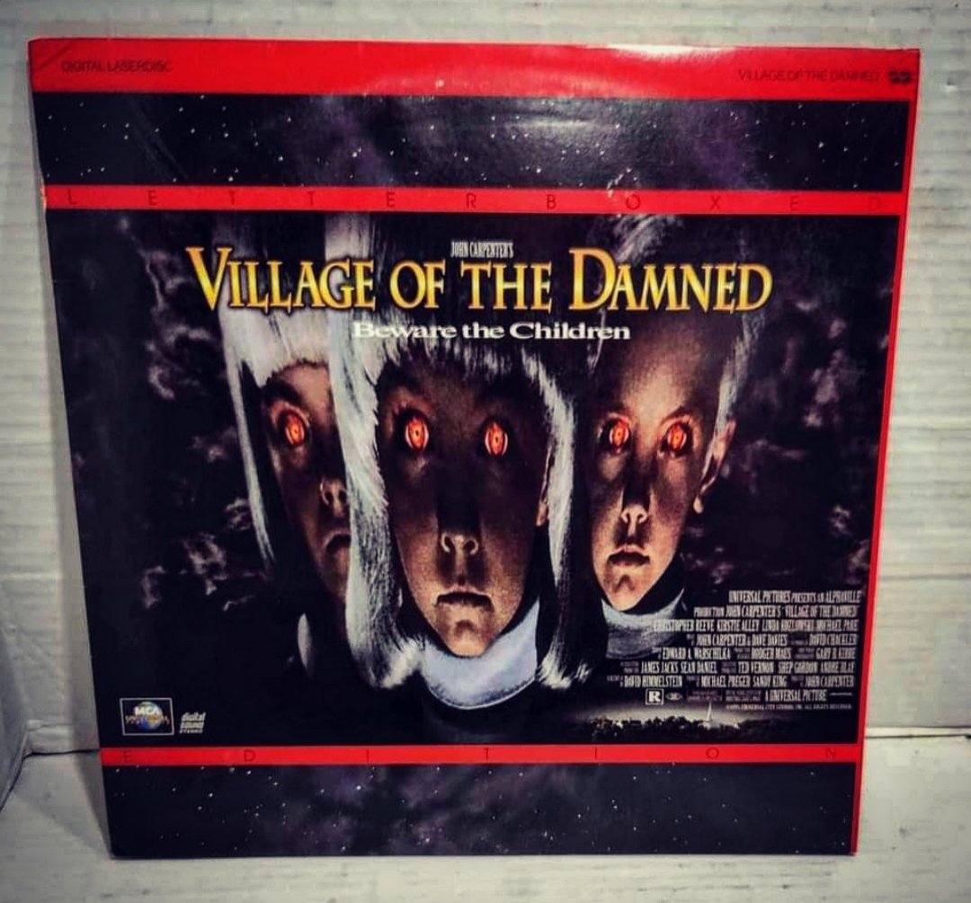 Village of the Damned (1995) on Laserdisc 

#Horror #JohnWyndham #TheMidwichCuckoos #VillageoftheDamned #JohnCarpenter #Horror #HorrorMovies #60sHorror #90sHorror #HorrorBooks #Laserdisc #PhysicalMedia #PhysicalMediaForever