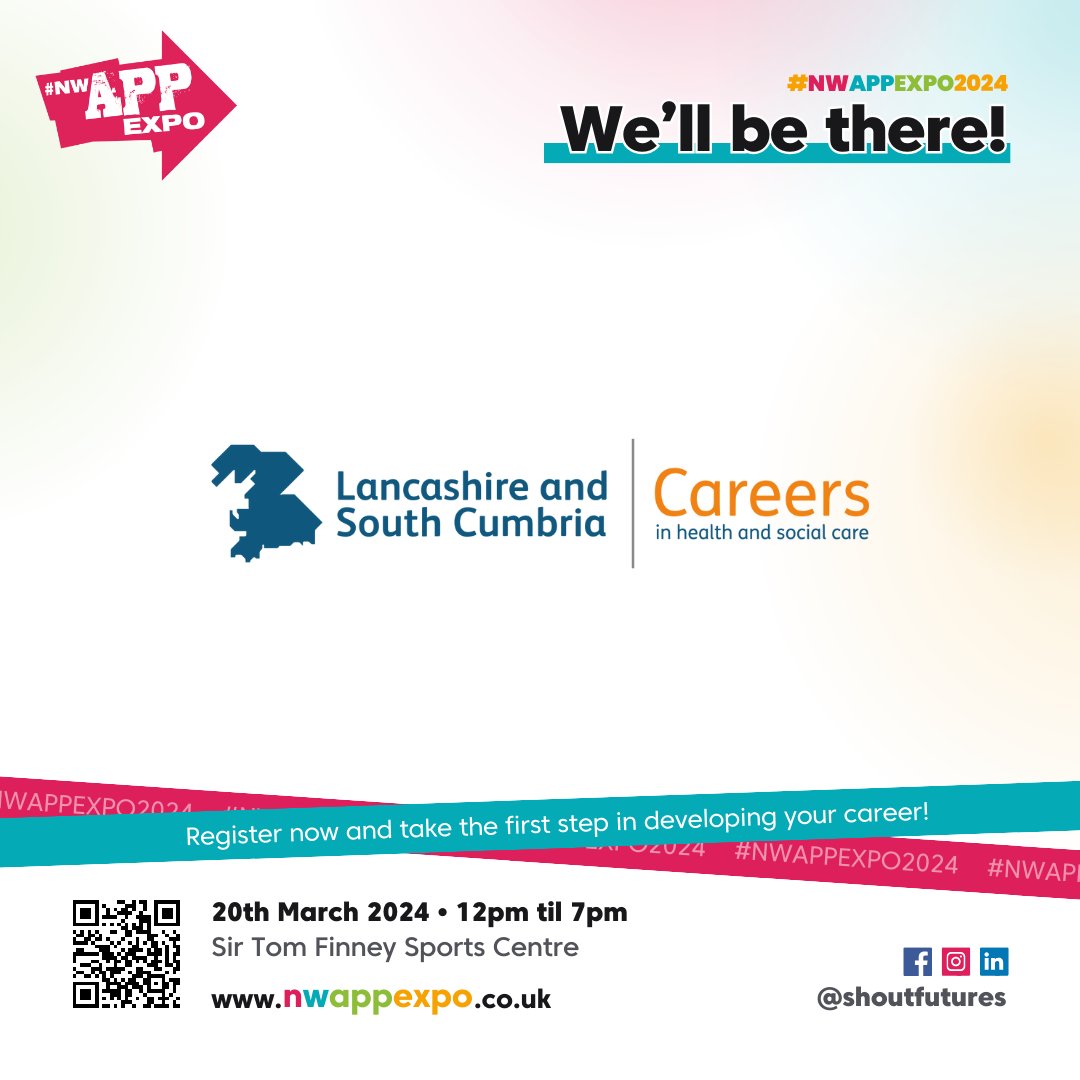 We will be exhibiting at the @shoutfutures North West Apprenticeship & Careers Expo 2024! 🎉 Come along to speak to us about the 350+ different Careers within the NHS & Care! 🤝 Read more over at our website and find out how to register: nhscareersnw.co.uk/event/the-nort…
