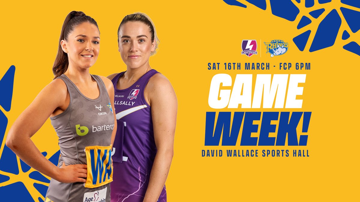 We are on the road this Saturday to take on the reigning champions <a href="/LboroLightning/">Loughborough Lightning Netball</a> 🦏⚡️

🎟️ There are a limited number of tickets are on sale from tinyurl.com/stetzy82

📺If you can't make it, don't worry this game will be broadcast live on <a href="/BBCSport/">BBC Sport</a>!