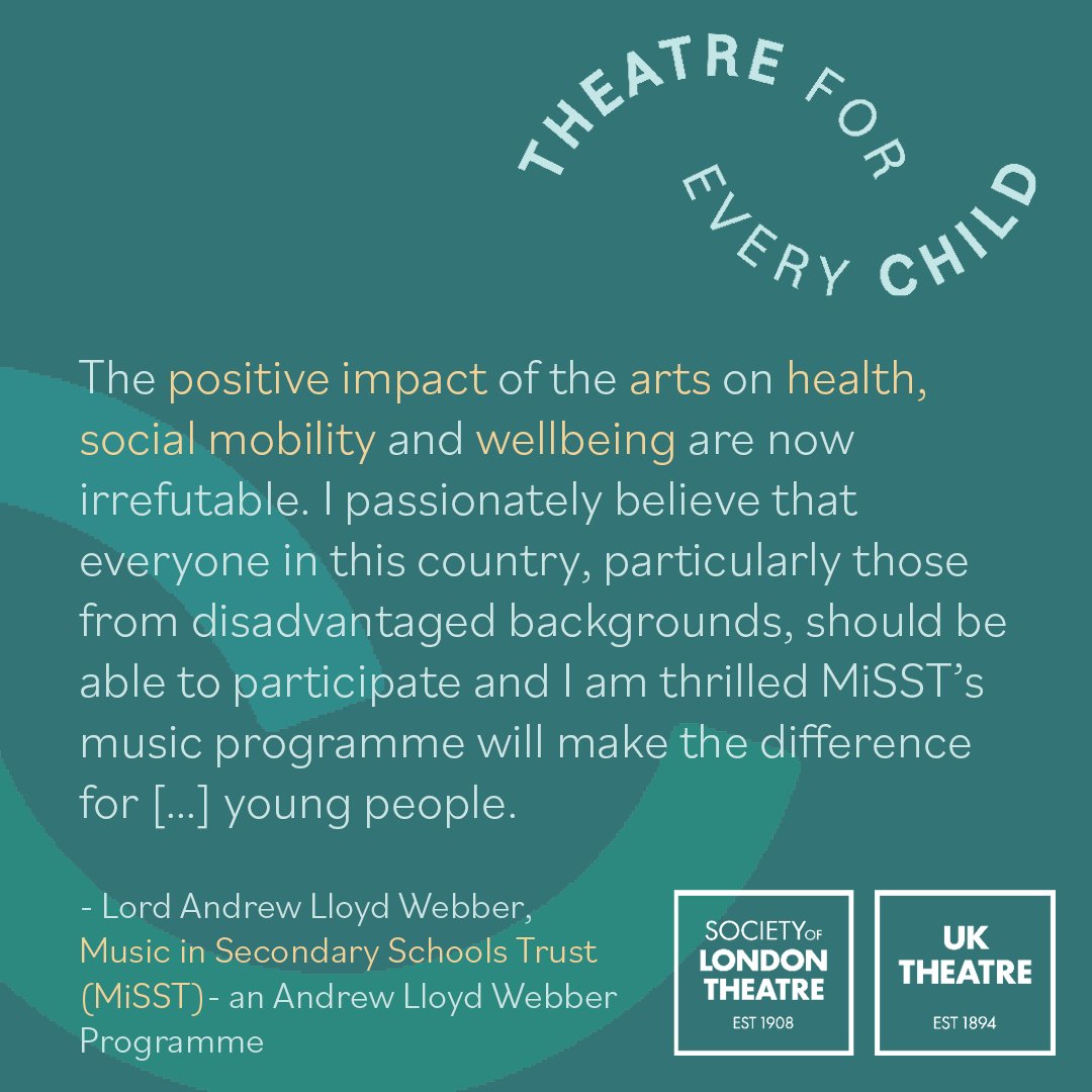 🎶Discover the impact of programmes like @ALWFoundation's Music in Secondary Schools Trust in enriching young lives. Their commitment to improving access to the arts is making a difference to the lives of young people.⬇️ uktheatre.org/theatre-for-ev… #TheatreForEveryChild 🎭🎵