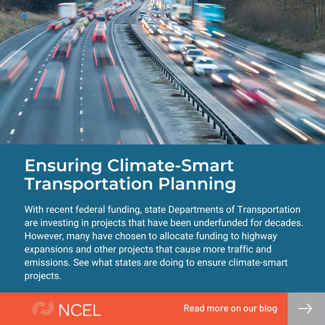 With new federal funding, state DOTs are investing in underfunded projects. However, many are funding projects that cause more traffic and emissions. See how states like #Colorado and #Maryland are ensuring projects are evaluated based on emissions. ncelenviro.org/articles/ensur…