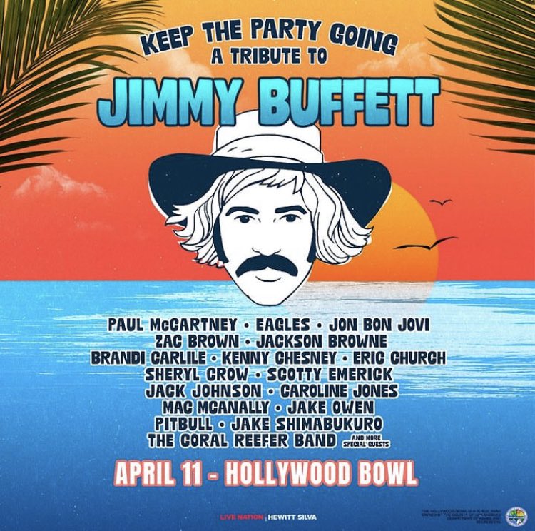 JUST ANNOUNCED! Catch Scotty Emerick at #KeepThePartyGoing, a tribute to @jimmybuffett in Los Angeles, CA at the @HollywoodBowl on Thursday, April 11th. Tickets go on sale this Friday March 15th at 10am Pacific on ScottyEmerick.com/#tour