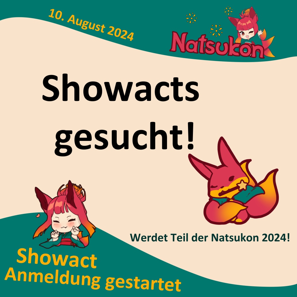 Ab sofort können sich Showacts auf der Natsukon bewerben! Ihr habt ein besonderes Talent, möchtet als Sänger, Musiker, Showtänzer oder etwas ganz ausgefallenem auf die Bühne? Dann auf jeden Fall unser Anmeldeformular ausfüllen! 🤩 natsukon.de/anmeldung-show… #germancosplay