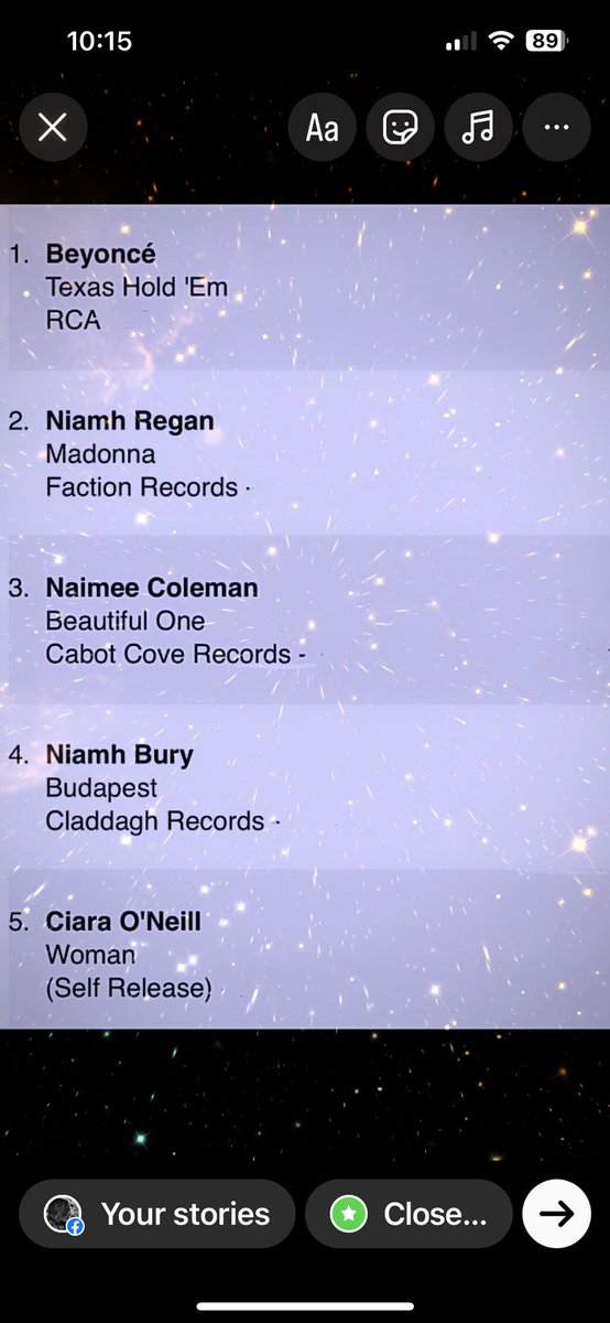 My single was the 3rd most played song on @RTERadio1 last week. Woohoo! And look at the amazing ladies I’m on the list with! 💪🥰 Huge thanks to @RTERadio1 for all the support ❤️