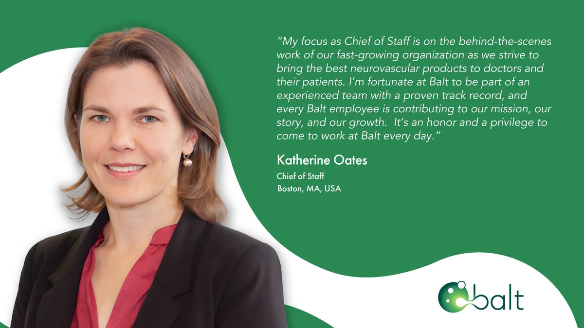 Balt is a thriving medical device company with a remarkable team. Join us as we continue our series of insights directly from the management team with a quote from Katherine Oates, Chief of Staff #InspireSuccess #ManagementQuotes #WomensMonth