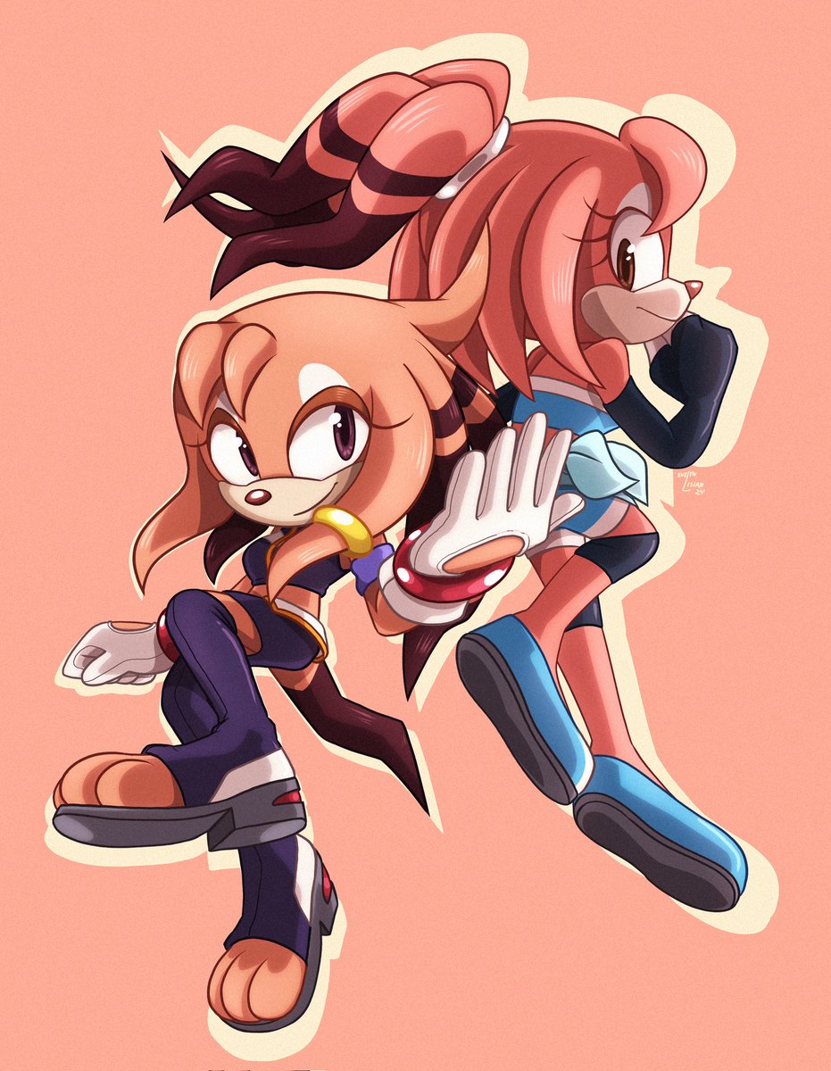 ✨The sisters✨ For @_AdeLeanis_ and @d_thessy #SonicArtist #SonicTheHedgehog #SonicOc #Echidna #Sonic