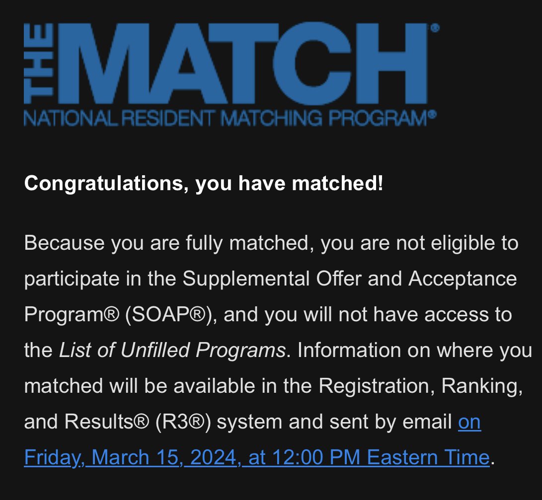 I’m going to be a radiologist 🥹 

Incredibly thankful and grateful for all of the support I have received along the way! 

#Match2024 #MedTwitter #FutureRadRes