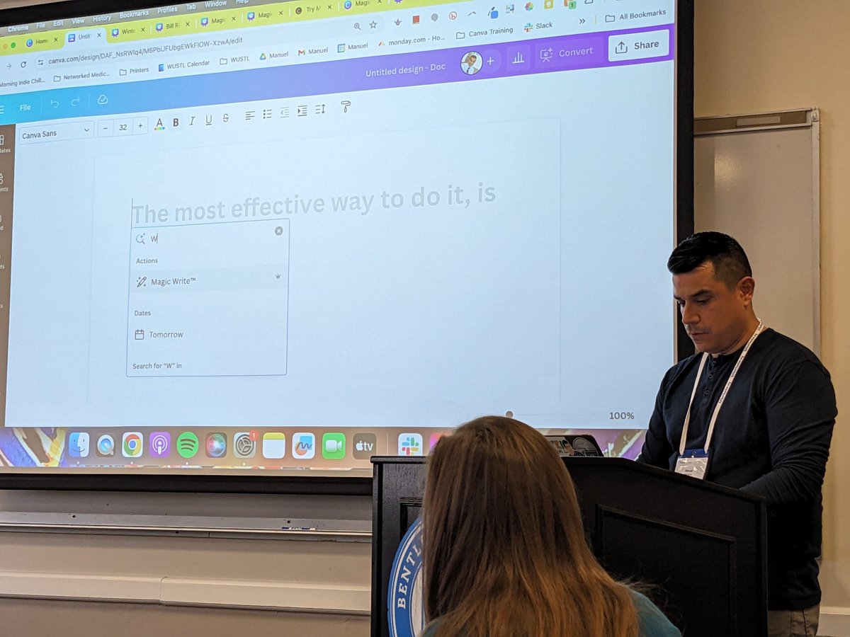 Honored to have @manuelherrera33 at our #ettai summit sharing amazing strategies and tips for using @canva's AI tools (such as Magic Write) for teaching and learning! @EdTechTeacher21