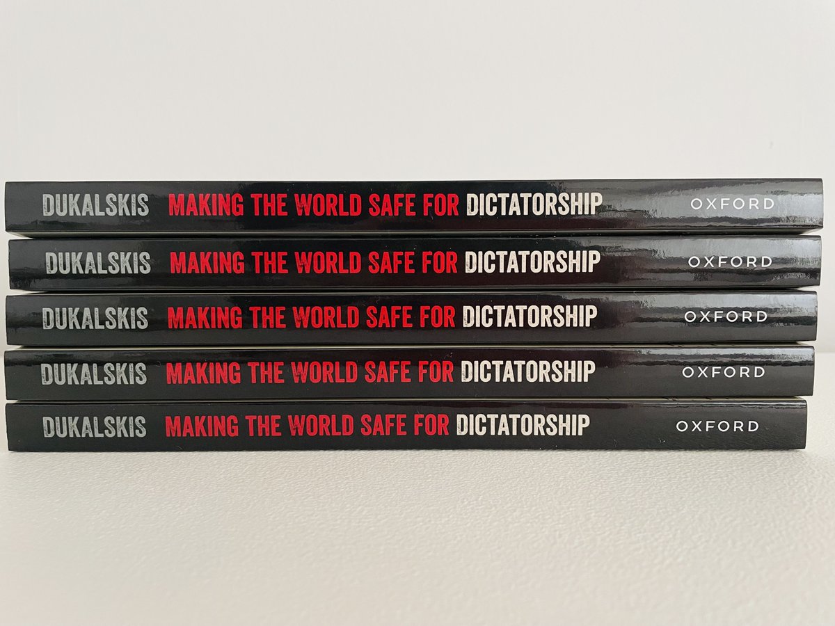 Alex Dukalskis (@alexdukalskis) on Twitter photo My 2021 <a href="/OUPAcademic/">Oxford Academic</a> book Making the World Safe for Dictatorship is now published as a paperback.
To celebrate I will put everyone who reposts this before March 20 into a random drawing & send the winner a free copy anywhere they happen to be in the world. My 2021 <a href="/OUPAcademic/">Oxford Academic</a> book Making the World Safe for Dictatorship is now published as a paperback.
To celebrate I will put everyone who reposts this before March 20 into a random drawing & send the winner a free copy anywhere they happen to be in the world.