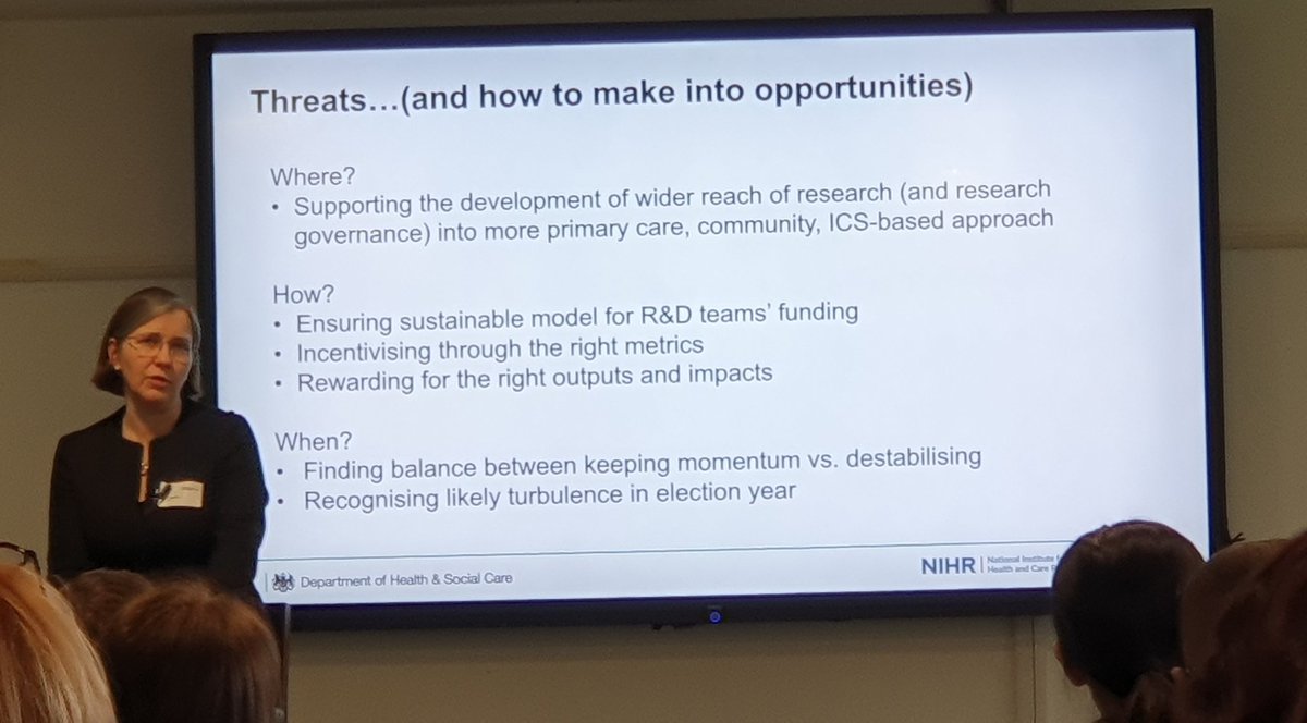 @LucyChappell2 at the #UKRD2024 Summit, talking about the pressures on services and how collaboration and innovation in the research community can help tackle wider health population challenges @TheRDForum @Shef_Research