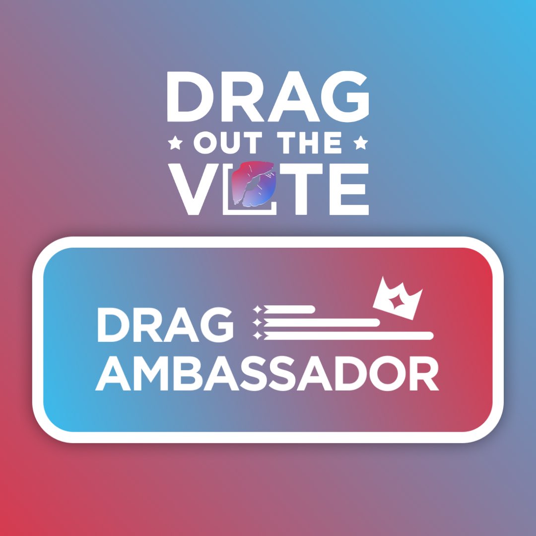 Applications for Drag Out The Vote’s 2024 Drag Ambassador Program are OPEN… OFFICIALLY! The Drag Ambassador Program is our most effective tool in living up to our mission to educate, register, and turn out voters. Go to dragoutthevote.org/drag-ambassador and sign up TODAY!