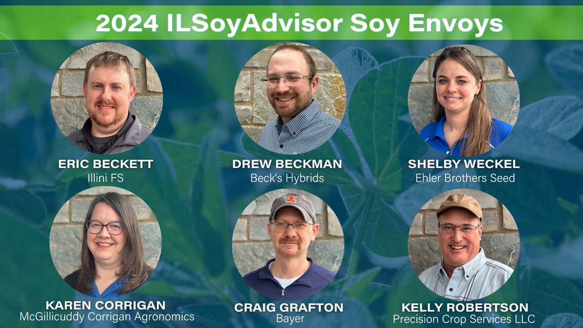 ILSoyAdvisor is proud to announce six certified crop advisers and agronomists will serve as Soy Envoys for the 2024 growing season. They will provide updates from around the state through the Field Notes blog and ILSoyAdvisor Crop Report. ilsoyadvisor.com/ilsoyadvisor-s…