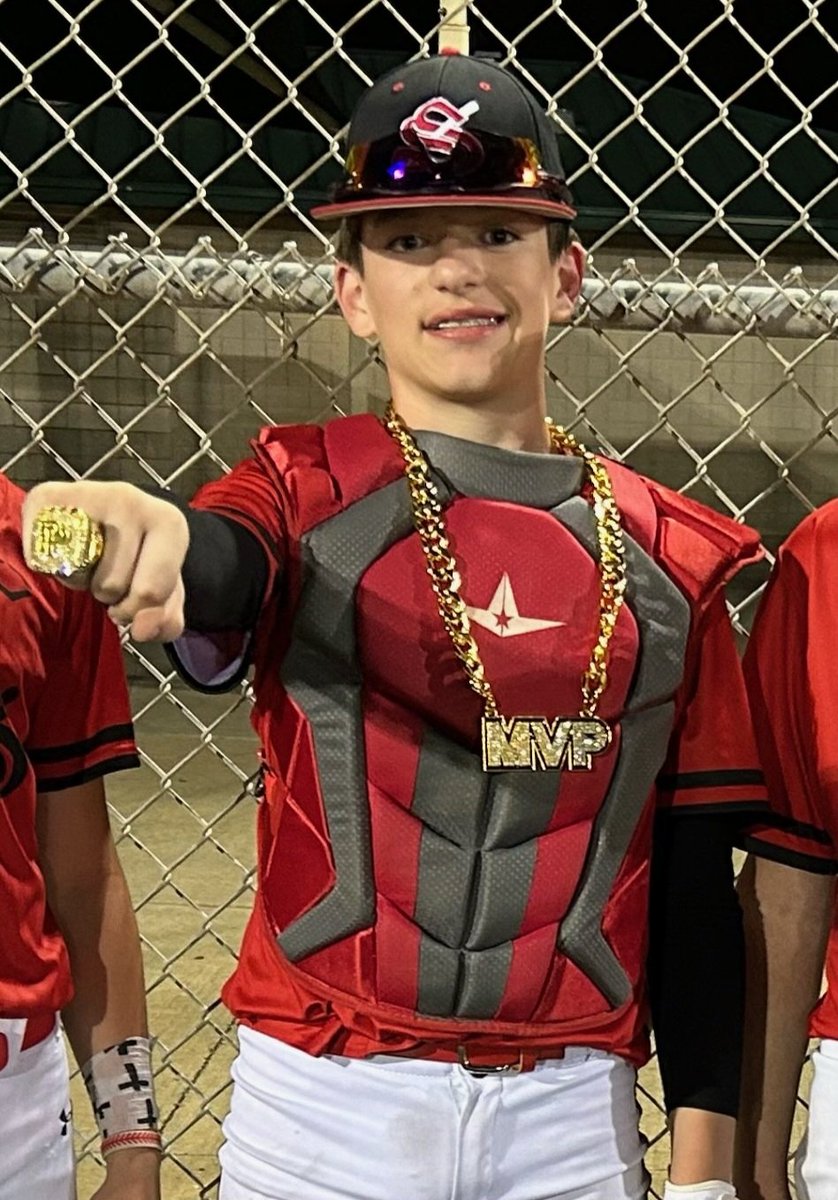 StixWest2029's tweet photo. Congratulations to Stix West 2029 majors player #41-Catcher: Rhett Kimbrow for receiving the 14u Bracket MVP Award. Rhett threw out 5 runners, hit bombs all weekend and worked extremely hard catching all 5 games. Great job Rhett!
#stixfam @StixBaseballTX @stixwestbsbl https://t.co/7l8K113hQq
