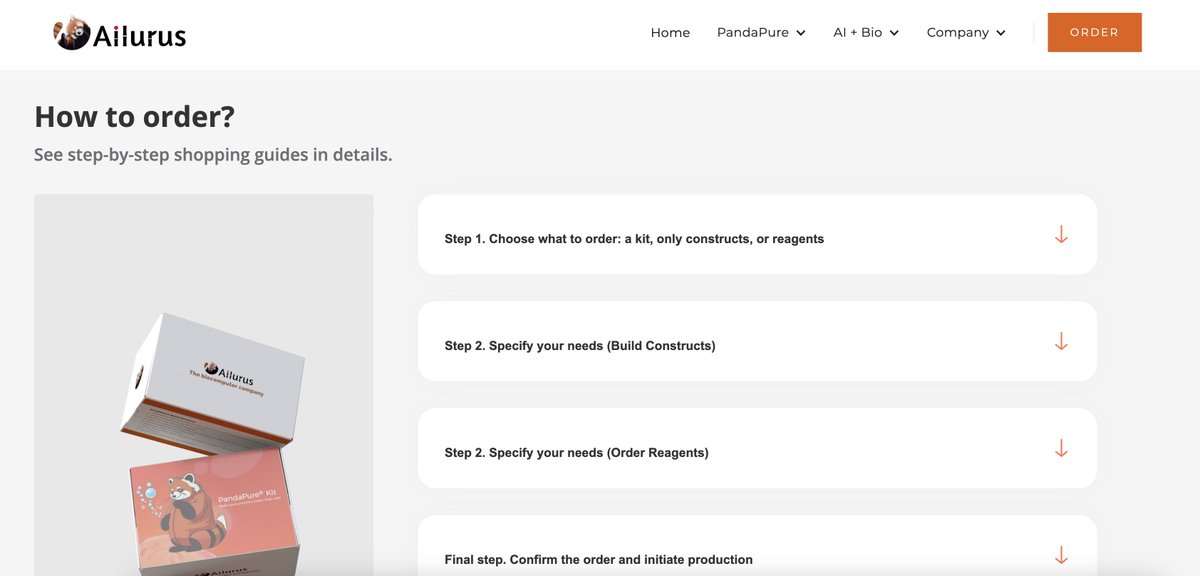 AilurusBio's tweet photo. 2/2 What's New?
1. Introduction about what is a comprehensive kit.
2. A guideline about how to order your kit (Also, how to save money!)
3. Detailed pricing structures and the content of each offer.
4. FAQ about PandaPure and how to use it.

Have a try! https://t.co/yR5DNlyZ3H