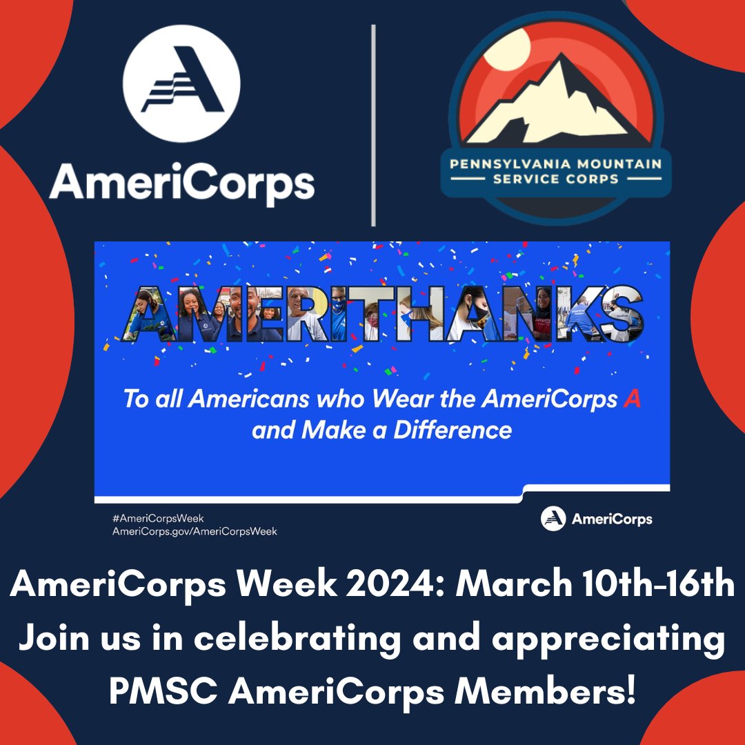 As we launch #AmeriCorpsWeek we want to say a big #AmeriThanks to all 74 of the currently serving PMSC AmeriCorps members. You represent what it means to bring out the very best of America. @AmeriCorps #NationalServiceWorks #ChooseAmeriCorps #UnitedWeServe
