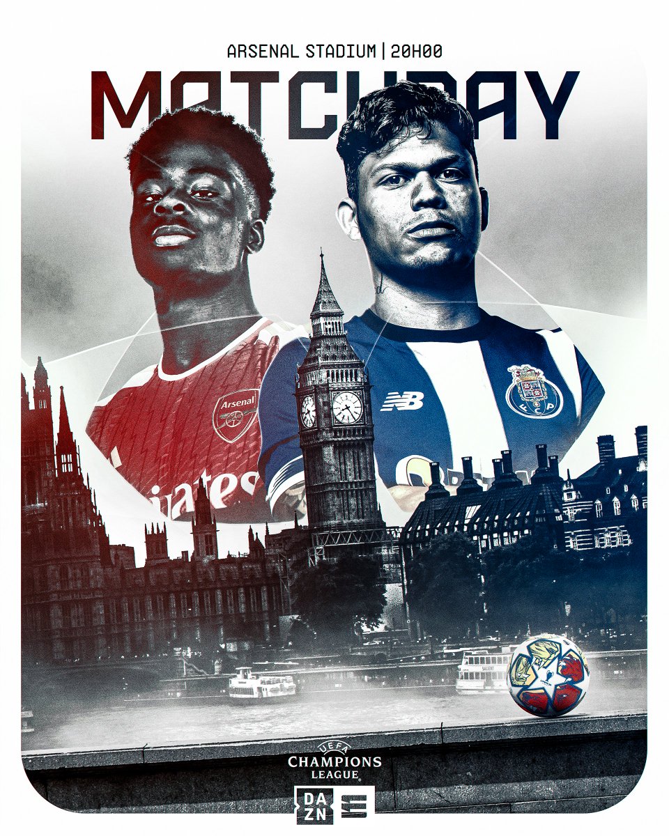 FCPorto's tweet photo. Once upon a time in London ⚽️ The big clash 💥

Que a história se escreva a azul  💙

📺@DAZNPortugal 

#AFCFCP #UCL https://t.co/xw5yfy2LrT