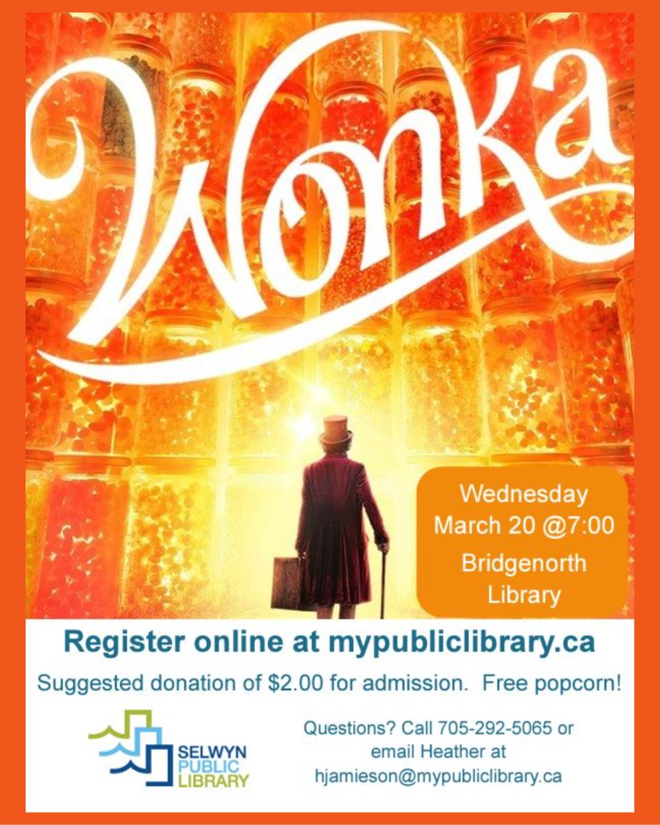 It's that time again: Movie Night at the Bridgenorth Library! Register online under Adult Programs.