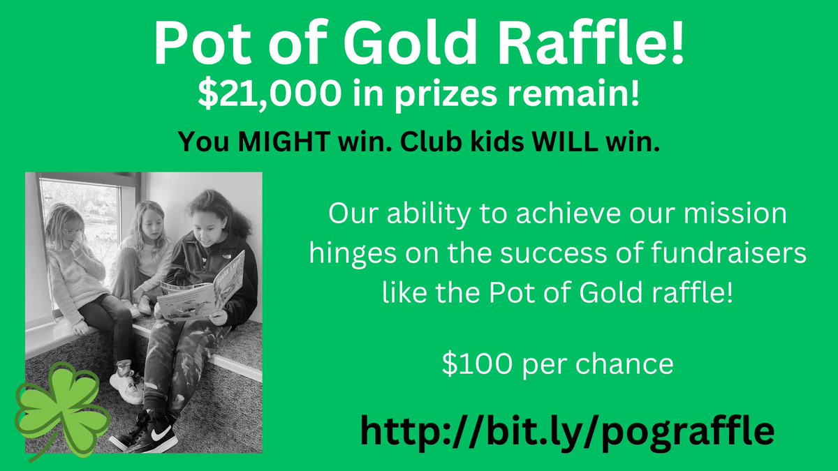 It's the last week to get in the bin! Taking a chance in the Pot of Gold raffle makes a BIG difference in our ability to continue our important work in the out-of-time space. THANK YOU in advance for your consideration! bit.ly/pograffle