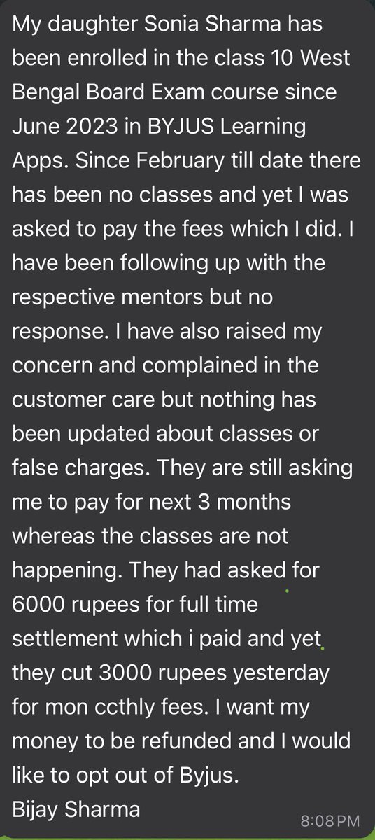 Very shameful and appalling to say the least. This is no way to cheat and scam people of their hard earned money. Please look into it at the earliest. @BYJUS @ABPNews @republic @CNBCTV18Live   #ByjusScam #Byjus