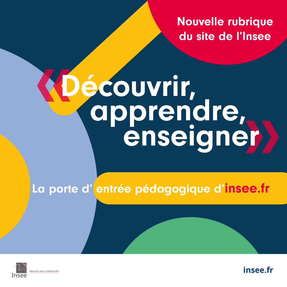 1/2 #Nouveau « Découvrir, apprendre, enseigner » : la porte d’entrée pédagogique des #profs, #élèves ou des curieux vers tous les contenus pour observer, comprendre et utiliser les #statistiques #Bac2024 👉insee.fr/fr/information…