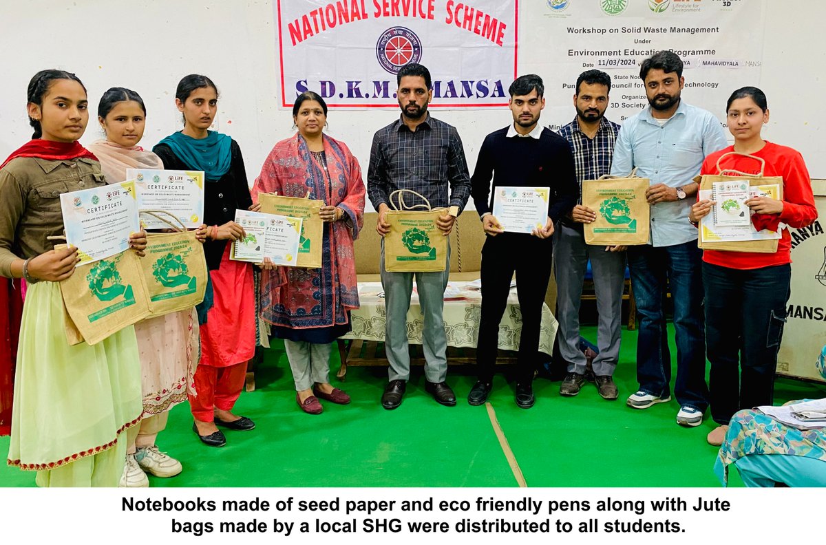3dMansa's tweet photo. Our 2nd workshop undr d #environmenteducationprogram of the @moefcc, in partnership with @PSCST_GoP at S.D. Kanya Mahavidyala,Mansa
It was attended by 55 students, 20 teachers and 10 community members
#proplanetpeople #MissionLiFE #ChooseLiFE #LifestyleforEnvironment @KSBathPSCST https://t.co/AjdLBuj1PN
