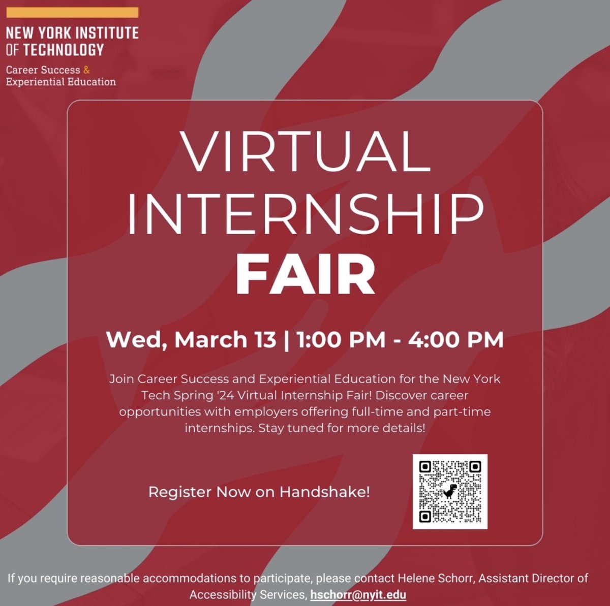 Join us for our upcoming Virtual Internship Fair and take the first step towards shaping your future career! Register now on Handshake! #internship #nyit #csee