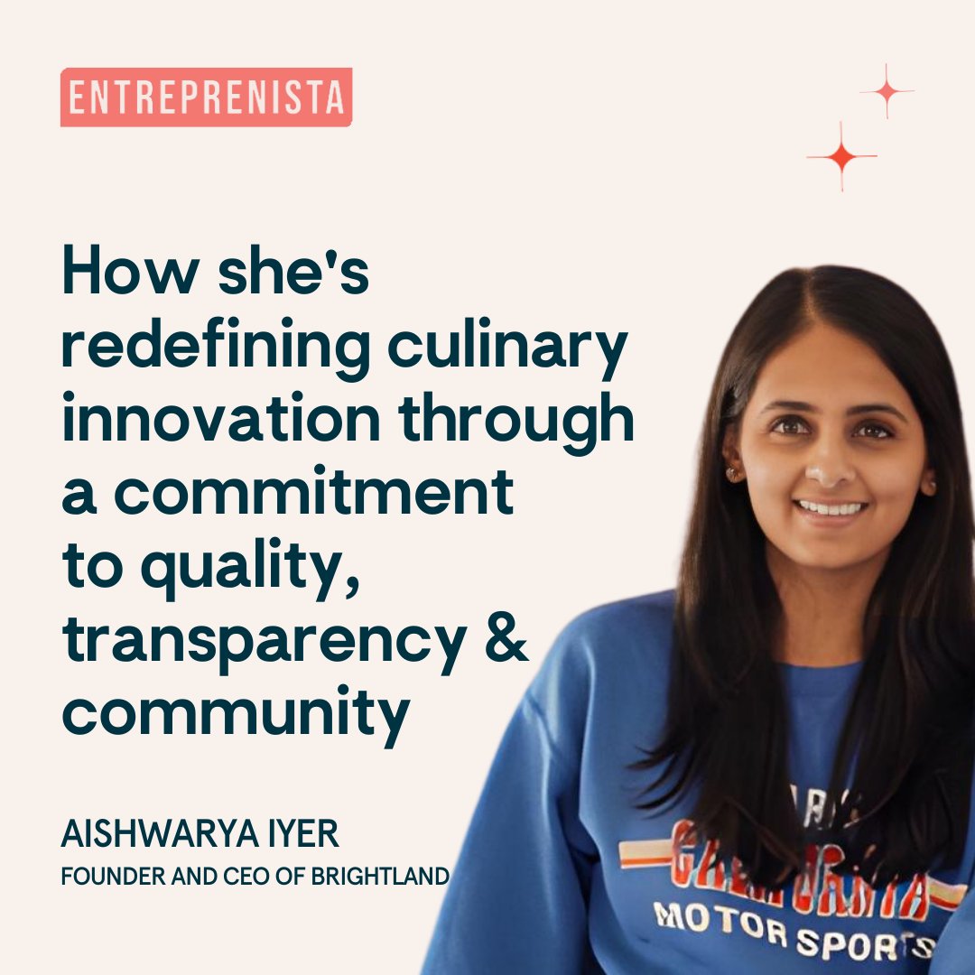 @Aishwarya228, the founder and CEO of @wearebrightland, has infused her passion for quality and transparency into her company, which offers a range of high-quality sourced olive oils and culinary products. With a background that spans from the beauty industry to tech startups,