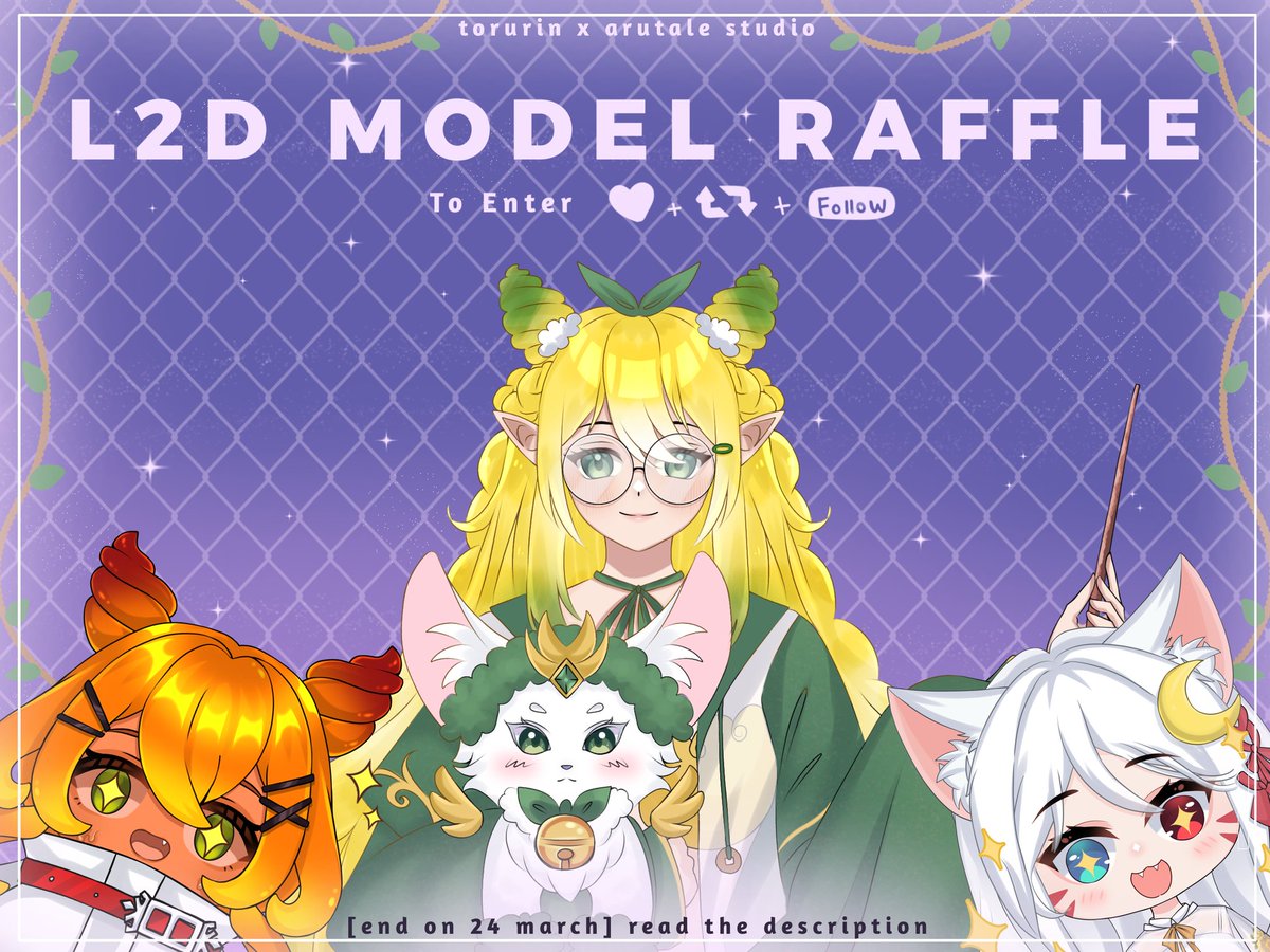 🍉LIVE 2D ART RAFLE🍉

1 winner ( 1 model ready to rig✨ )

RULES 
• Like &amp; RT this post
• drop your design
• tag ur friend (optional)
• Follow @iori_torurin and  <a href="/arutalatale/">Arutala Tale🌙</a> 

• The winner will be chosen randomly

Ends: 24th march
Good luck! 
 #raffle
#live2d #live2dwip