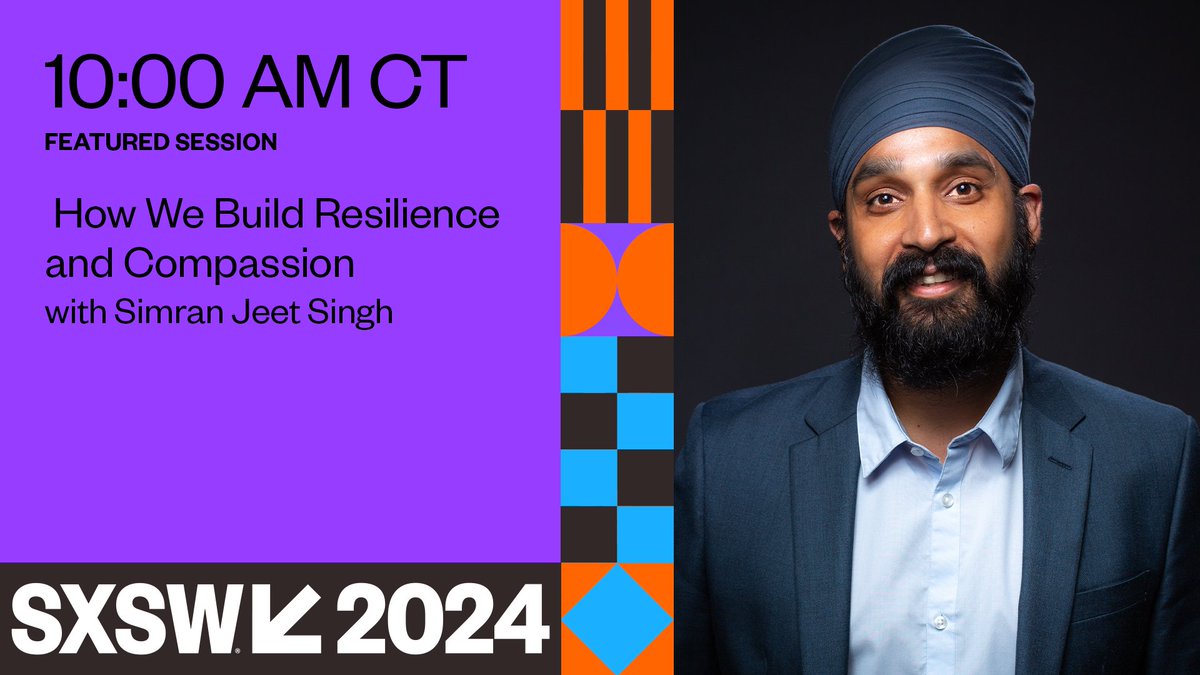 Tune into @simran's LIVE #SXSW Featured Session on building resilience and compassion at 11:30am CT. ow.ly/HUAS50QPTfW