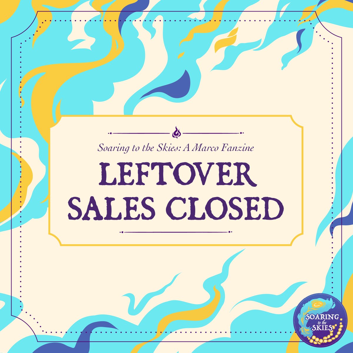 💙 LEFTOVER SALES CLOSED 💙

Leftover sales for Soaring to the Skies: A Marco Zine are now closed!

Thank you for your support along this journey! Our team will be working on packing and shipping the remaining orders.