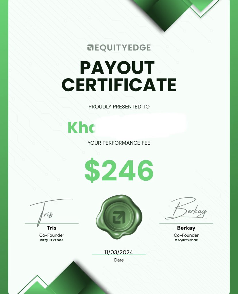 I wanted to share this huge personal achievement with you guys. I got funded with <a href="/EquityEdgeUK/">Equity Edge</a> 10k last week. Today I got my payout. This means a lot before I was on a massive losing streak and I wasn't able to get any payouts once funded with other firms.